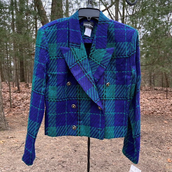 Positive Attitude Jackets & Blazers - 80s Plaid Cropped Blazer